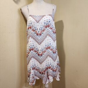 ROWA Floral Chevron Spaghetti Strap Dress Size M